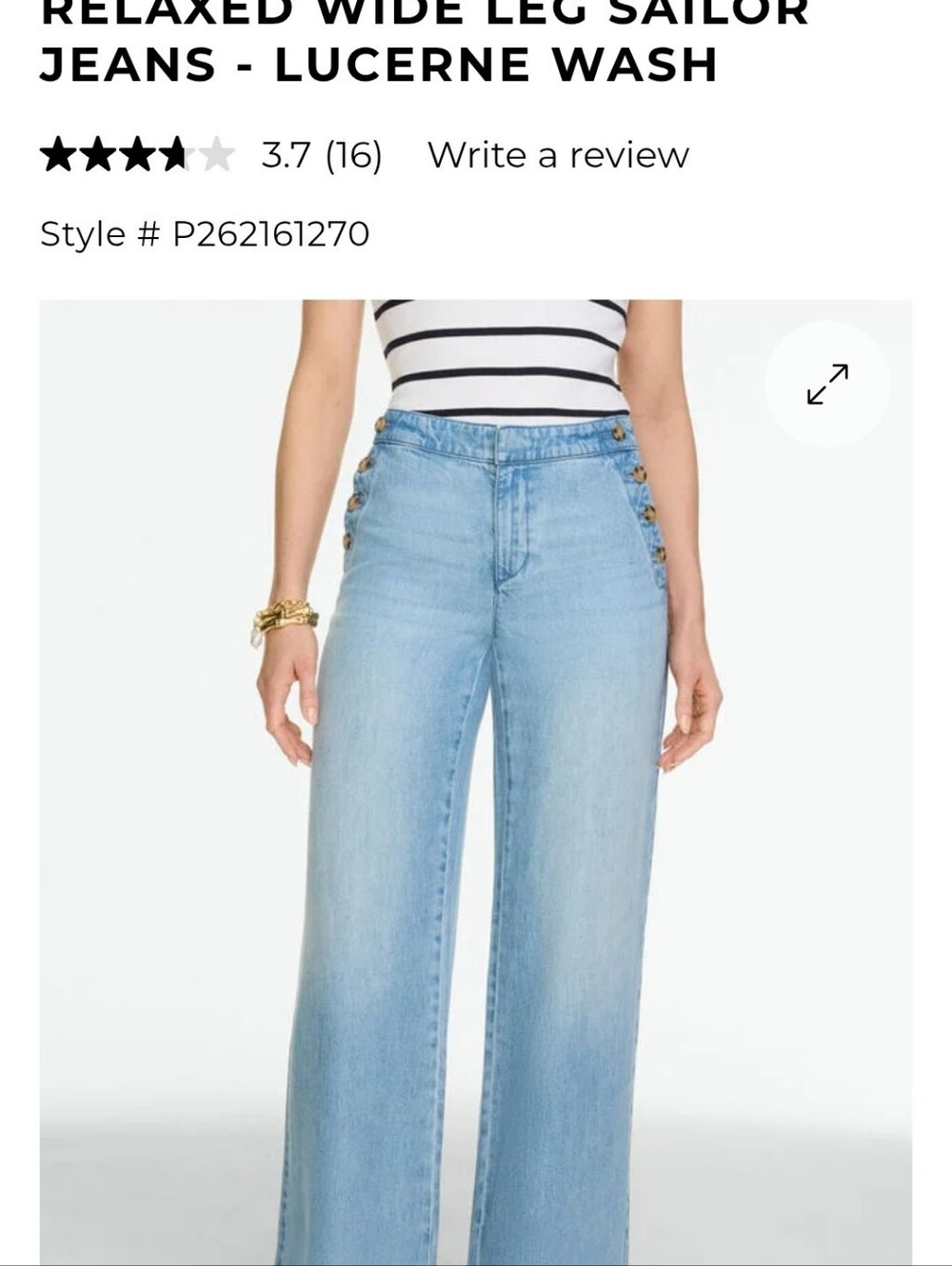 Talbots Light Blue Wide-Leg Sailor Jeans